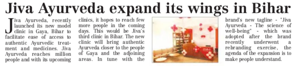 Jiva Ayurveda expand its wings in Bihar-Morning India, Patna